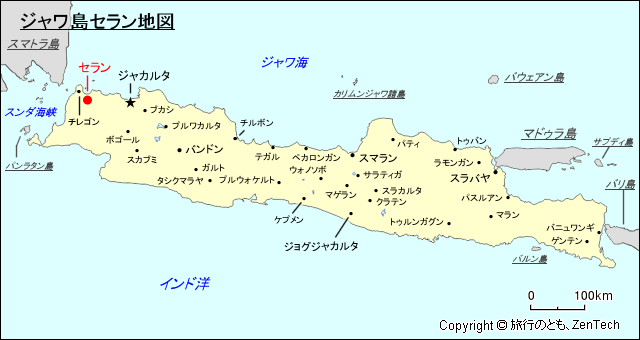 ジャワ島セラン地図