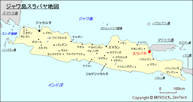 ジャワ島スラバヤ地図