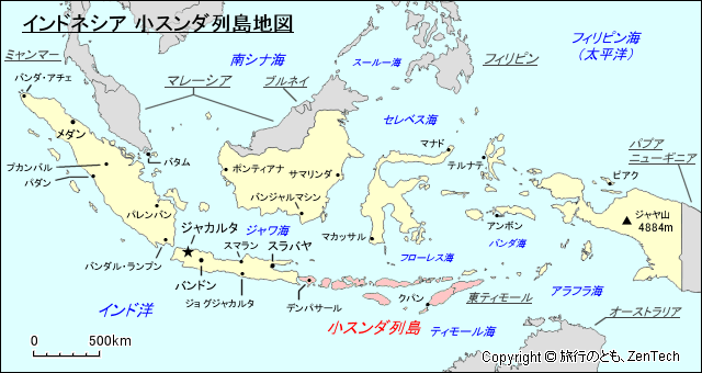 インドネシア 小スンダ列島地図