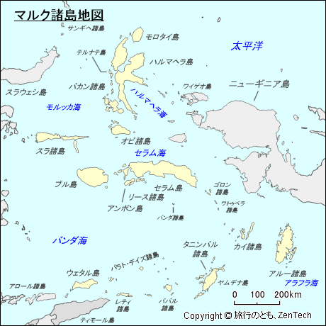 マルク諸島地図