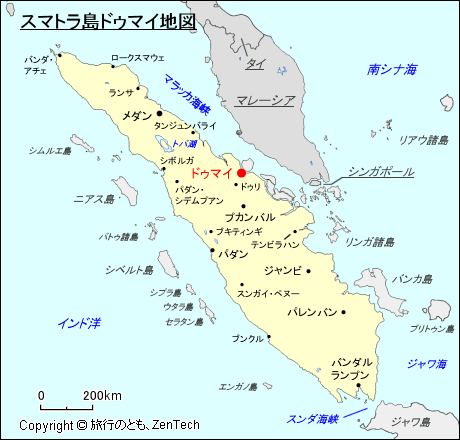 スマトラ島ドゥマイ地図