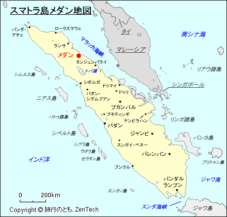 スマトラ島メダン地図