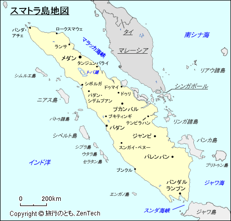 スマトラ島地図