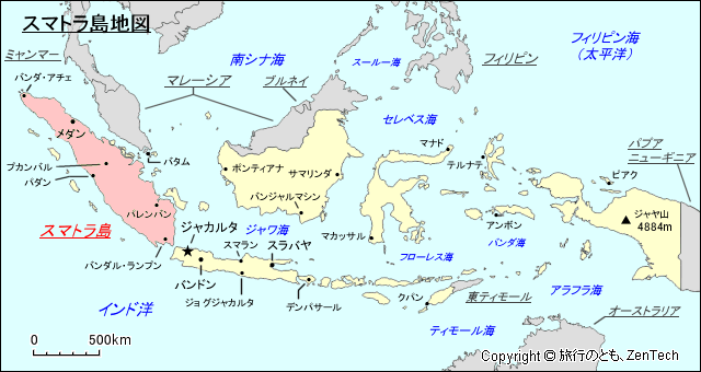 インドネシア スマトラ島地図