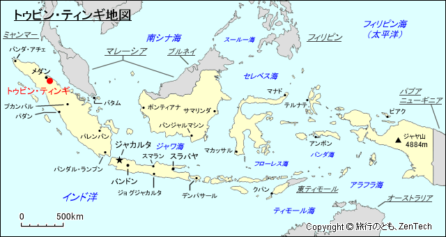 トゥビン・ティンギ地図