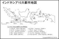 インドネシア10大都市地図