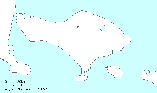 バリ島の白地図