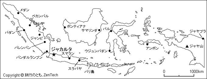 インドネシア白地図 旅行のとも Zentech