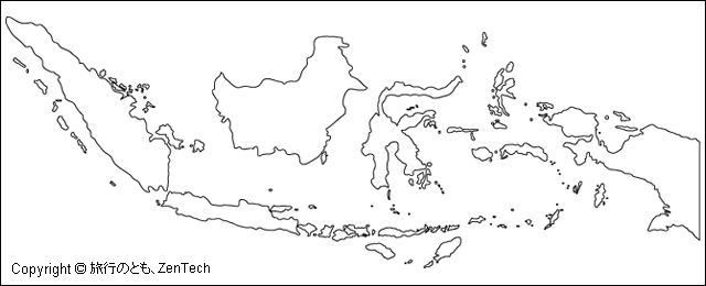 インドネシア白地図 大サイズ