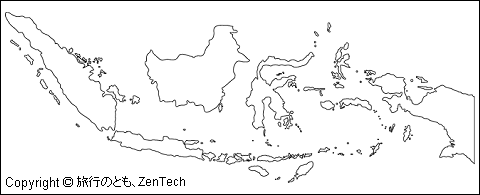 インドネシア白地図 中サイズ
