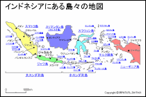 インドネシアにある島々の地図