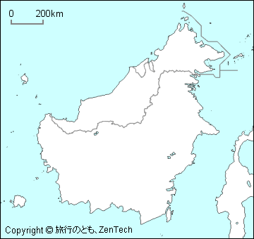 ボルネオ島白地図