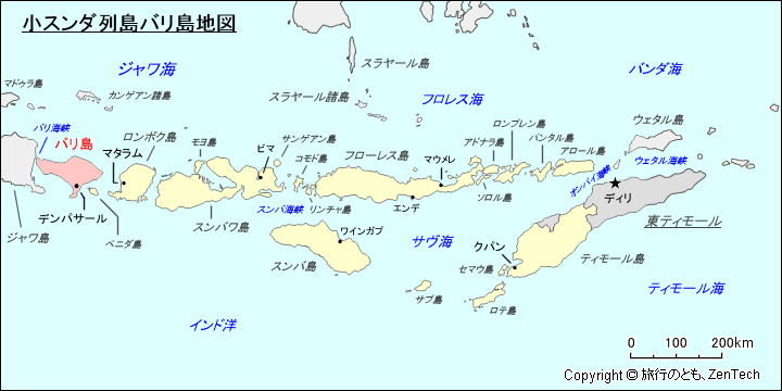 小スンダ列島バリ島地図