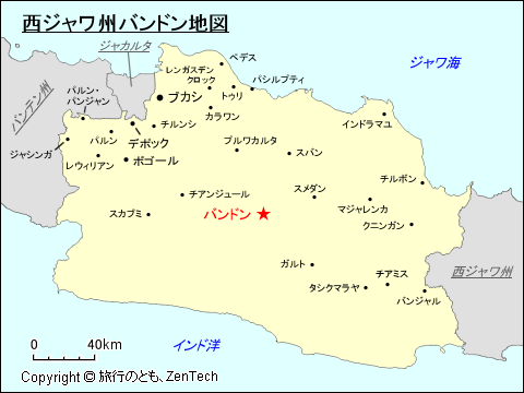 西ジャワ州バンドン地図