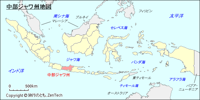 中部ジャワ州地図