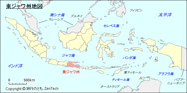 インドネシア 東ジャワ州地図