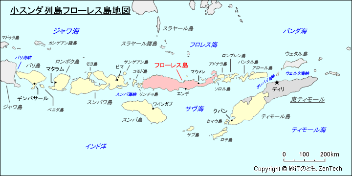小スンダ列島フローレス島地図