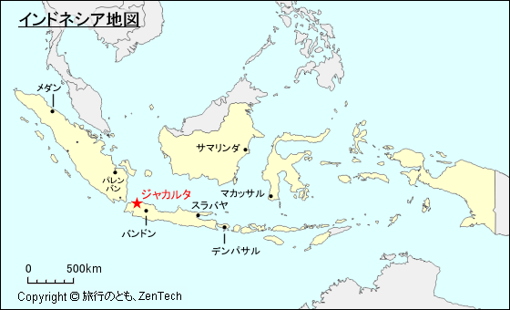 インドネシア地図 旅行のとも Zentech