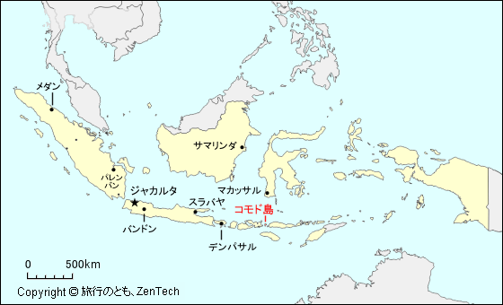 コモド島地図