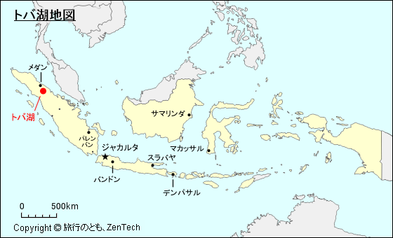 トバ湖地図