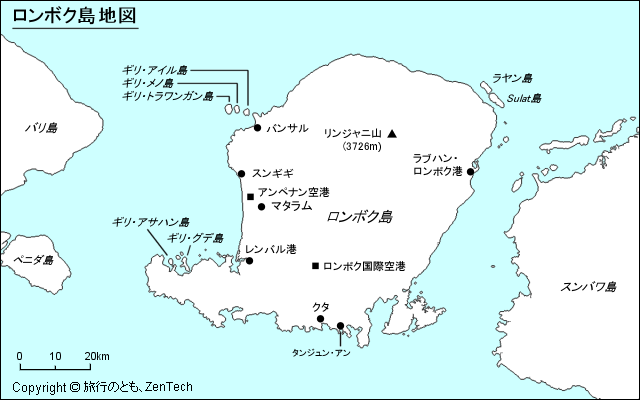 ロンボク島地図