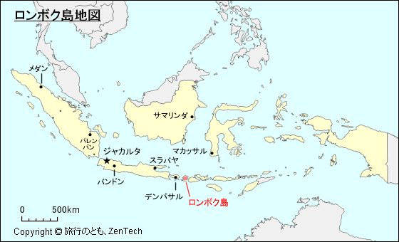 インドネシア ロンボク島地図