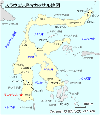 スラウェシ島マカッサル地図