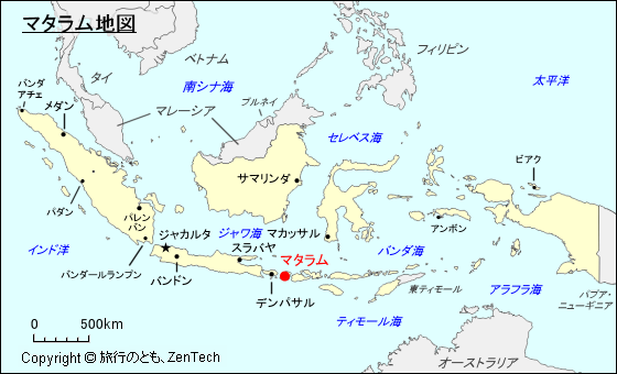 ロンボク島マタラム地図