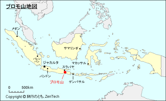 ブロモ山地図
