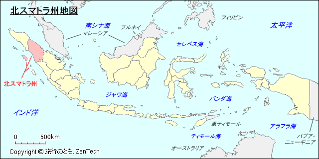 北スマトラ州地図