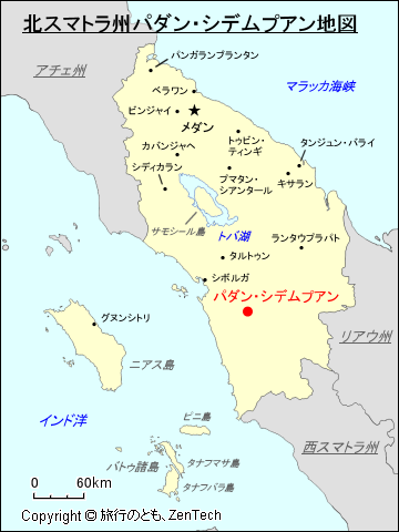 パダン・シデムプアン地図