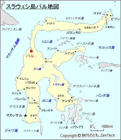 スラウェシ島パル地図