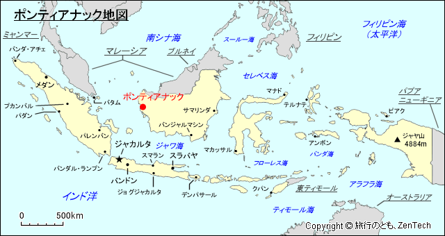 ポンティアナック地図