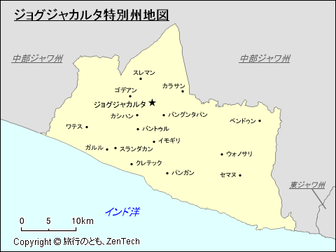 ジョグジャカルタ特別州地図