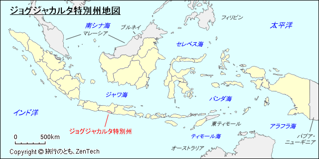 インドネシア ジョグジャカルタ特別州地図