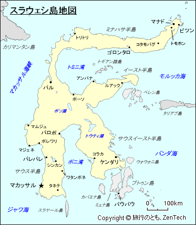 スラウェシ島地図