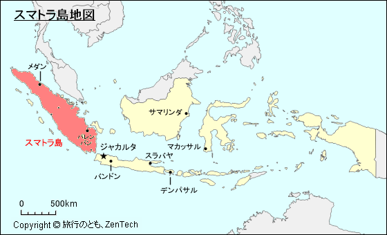 スマトラ島地図 旅行のとも Zentech