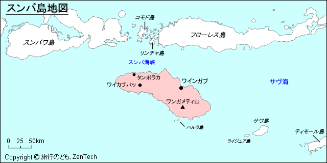 スンバ島地図