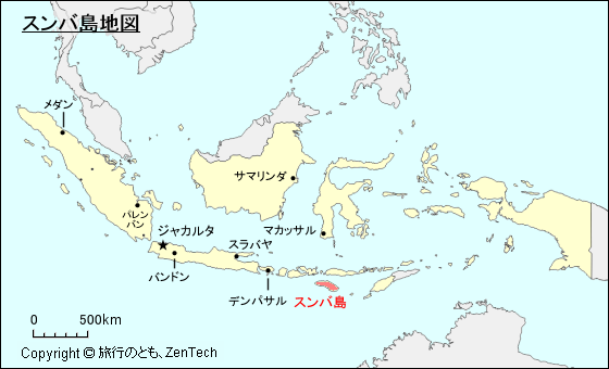 スンバ島地図