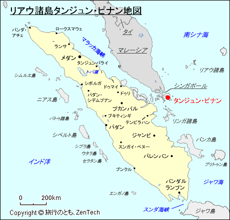 リアウ諸島タンジュン・ピナン地図