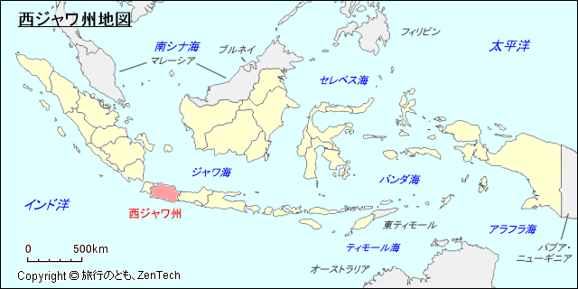 西ジャワ州地図