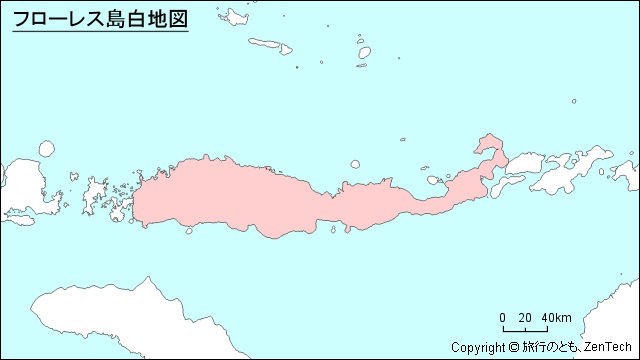 フローレス島の白地図