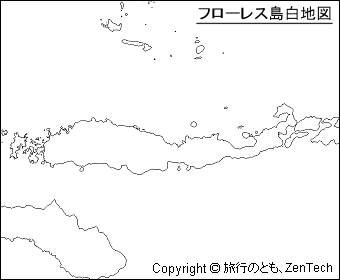 フローレス島白地図（小サイズ）