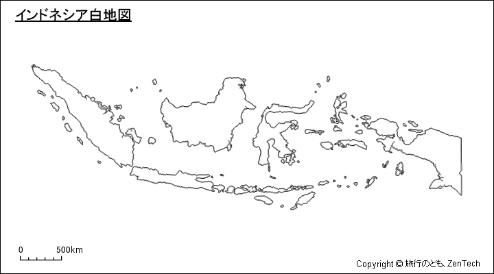 インドネシア白地図 旅行のとも Zentech