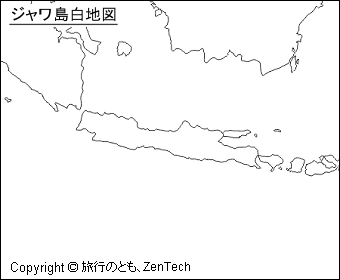 ジャワ島白地図（小サイズ）