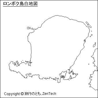 ロンボク島白地図(小サイズ)