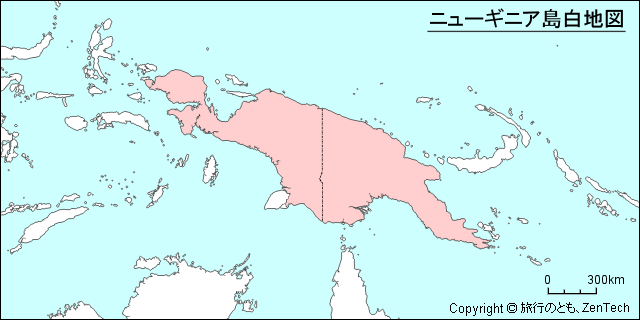 ニューギニア島の白地図