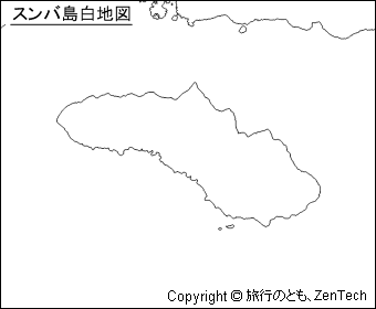 スンバ島白地図(小サイズ)