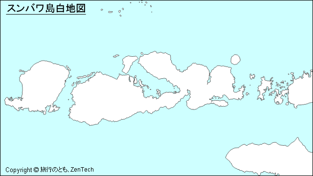 スンバワ島の白地図