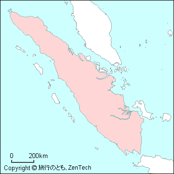 色付きスマトラ島白地図